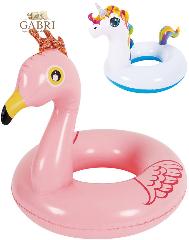 SUN CLUB Nafukovací kruh 55cm Plameňák Jednorožec plavací kolo 2 druhy