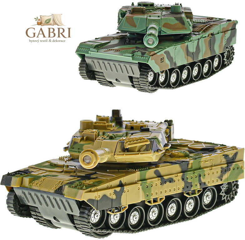 Tank 24cm obrněné vozidlo na setrvačník na baterie 2 barvy Světlo Zvuk