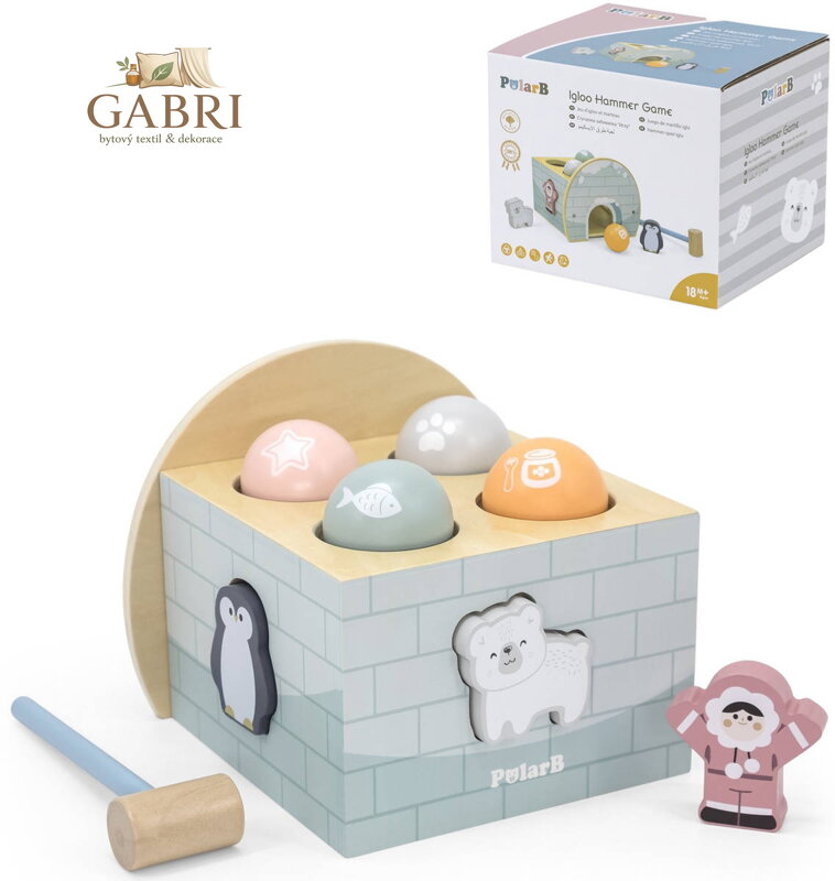 VIGA DŘEVO PolarB Vkládačka a zatloukačka baby 2v1 *DŘEVĚNÉ HRAČKY*