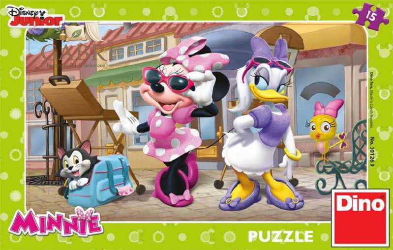 DINO Hra Puzzle Disney Junior Minnie na Montmartru 15 dílků v krabici