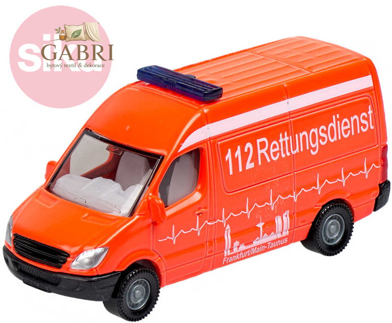 SIKU Auto Ambulance sanitka oranžová kovový model 0805