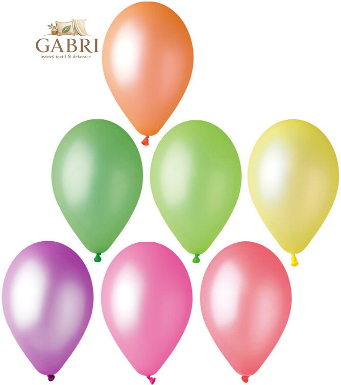 GEMAR Balónek nafukovací kulatý fluorescenční 26/82cm lesklý 7 barev GF90