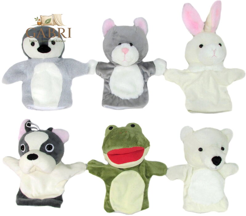 PLYŠ Maňásek na ruku zvířátko 6 druhů *PLYŠOVÉ HRAČKY*