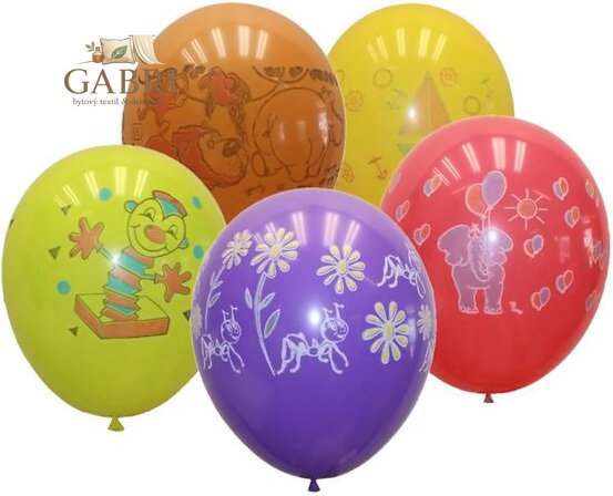 GEMAR Balónek nafukovací kulatý s potiskem pastelový 26/82cm různé druhy GD90