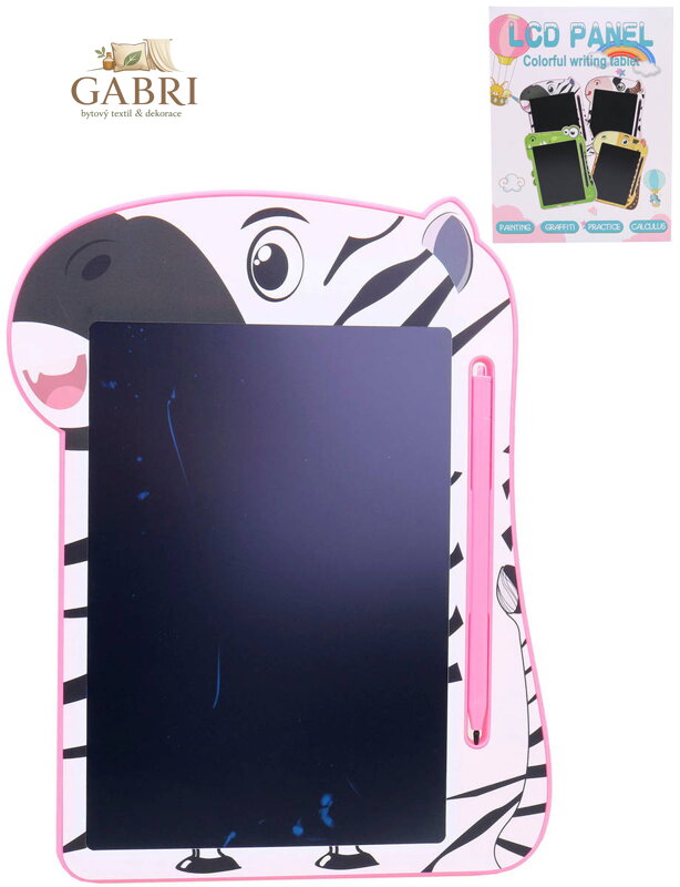 Tabulka LCD kreslicí zvířátka 23x17cm set s propiskou na baterie 4 druhy
