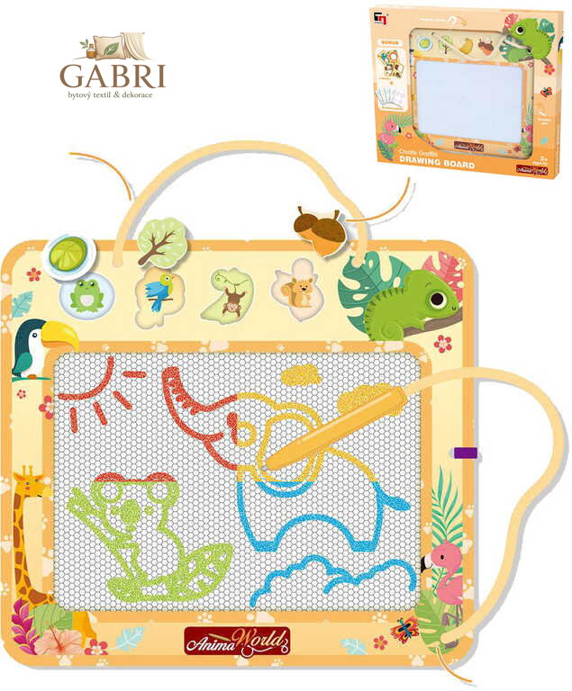 Tabulka magická kreslicí set s kouzelným perem a 4 razítky zvířátka