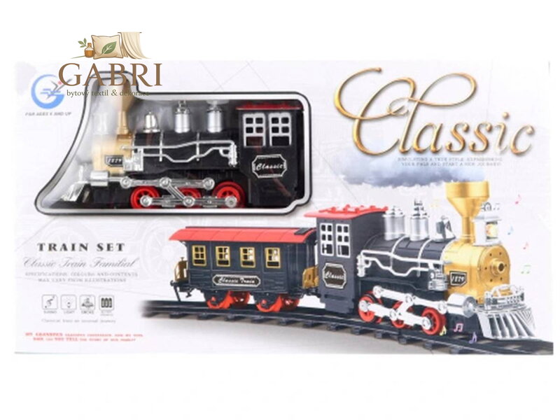 Vláčkodráha s kouřící lokomotivou