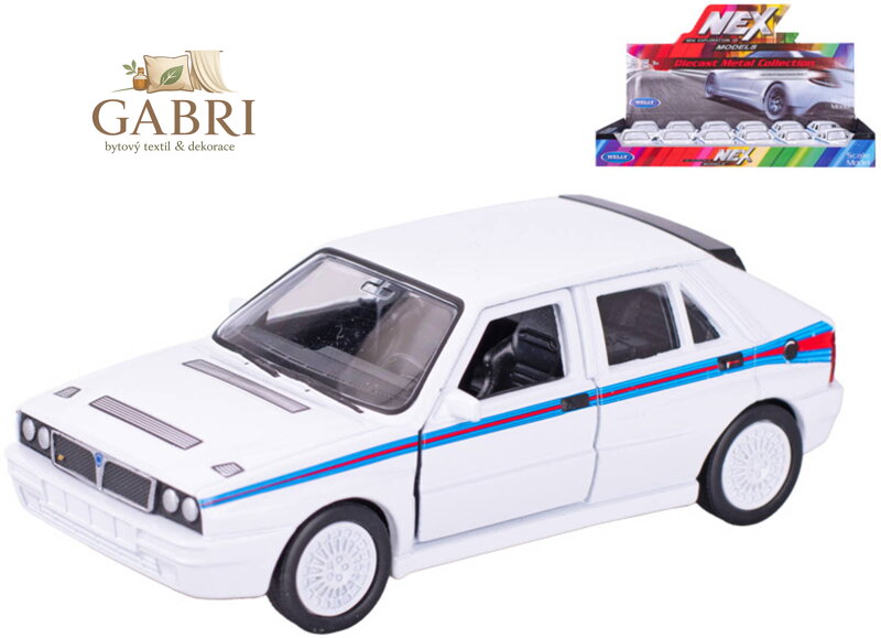 WELLY Auto model Lancia Delta HF Martini kov zpětný chod bílá 12cm