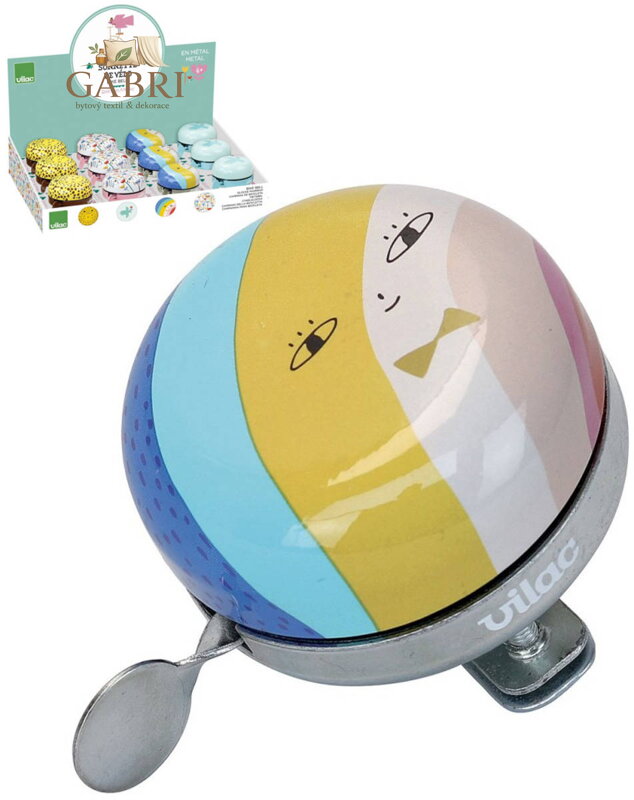 VILAC Zvonek kovový doplněk na dětské kolo s potiskem 4 druhy