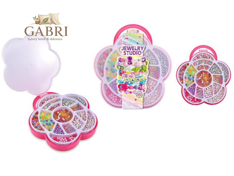Korálky navlékecí v pěkném boxu na přenášení
