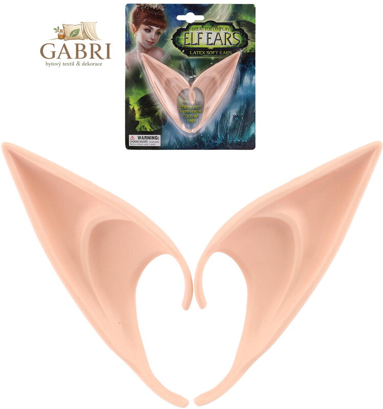 KARNEVAL Elfí uši set 2ks latexové 12cm *KARNEVALOVÝ DOPLNĚK*