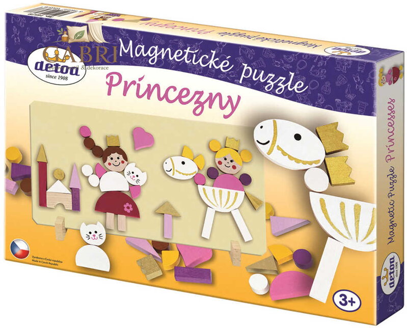DETOA Puzzle magnetické Princezny v krabici *DŘEVĚNÉ HRAČKY*