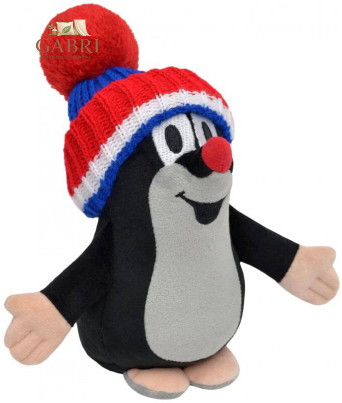 MORAVSKÁ ÚSTŘEDNA Krtek (Krteček) 20cm modrý kulich trikolora PLYŠ