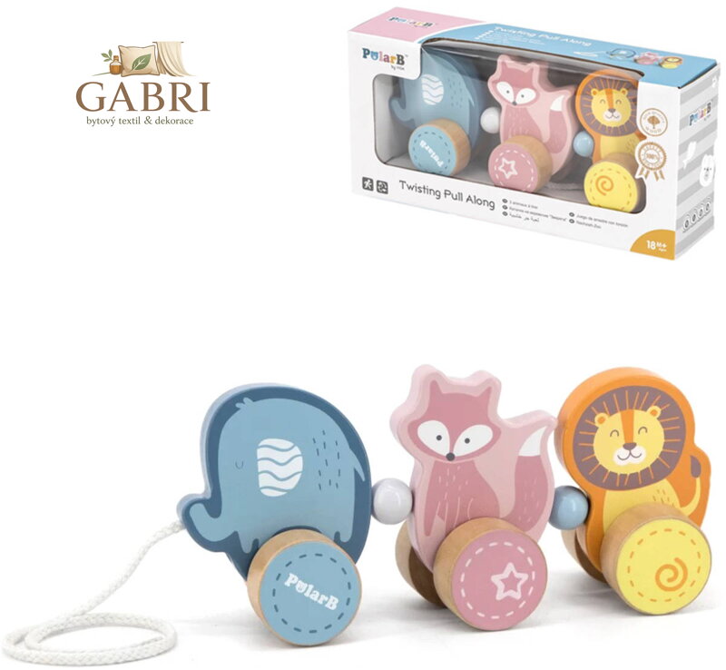 VIGA DŘEVO PolarB Tahačka baby zvířátka tahací *DŘEVĚNÉ HRAČKY*