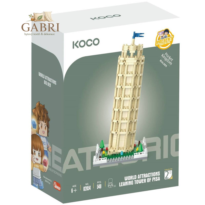 KOCO Stavebnice kostky Šikmá věž v Pise 548dílků