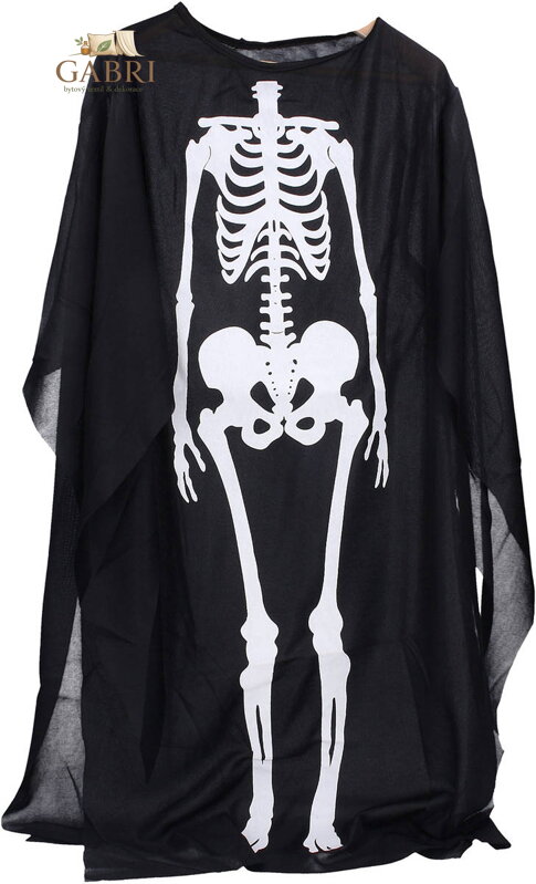 KARNEVAL Šaty plášť s kostrou 88cm kostlivec *KOSTÝM*