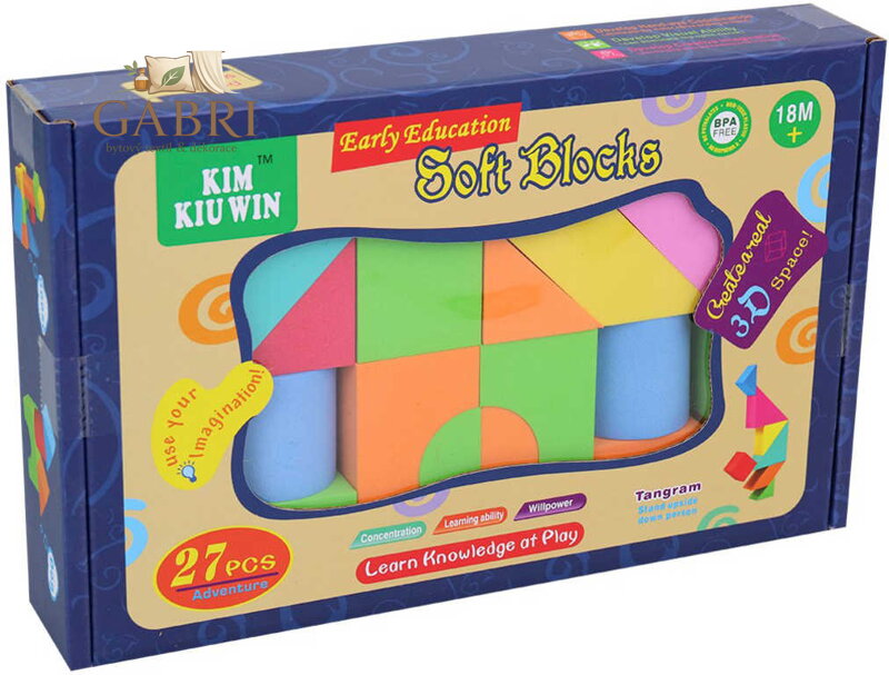 Stavebnice baby soft kostky barevné pěnové set 27ks v krabici