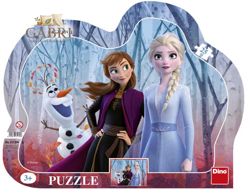 DINO Puzzle obrysové deskové Ledové Království 2 25 dílků 30x23cm skládačka