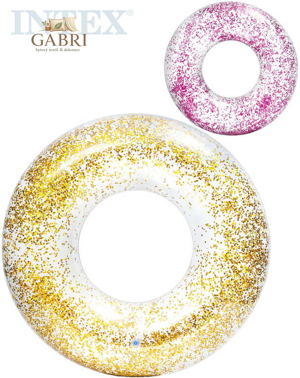 INTEX Kruh Glitter nafukovací flitrový 119cm plavací kolo do vody 2 barvy 56274