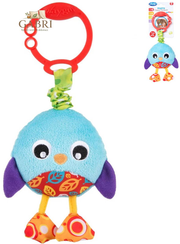 PLAYGRO PLYŠ Vrnící baby tučňáček na natažení vibrující pro miminko