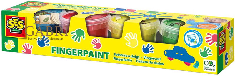 SES CREATIVE Barvy základní prstové baby set 4x 110ml v kelímku