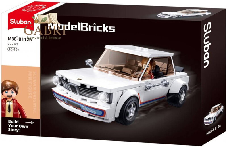 SLUBAN Model Bricks Auto klasický vůz 2002 277 dílků + 1 figurka STAVEBNICE