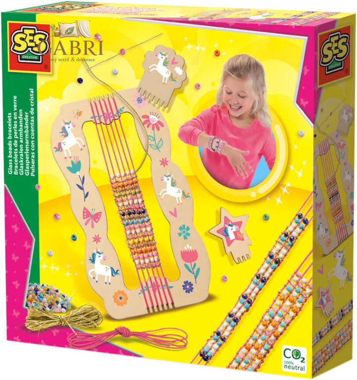 SES CREATIVE Výroba náramků ze skleněných korálků kreativní set v krabici