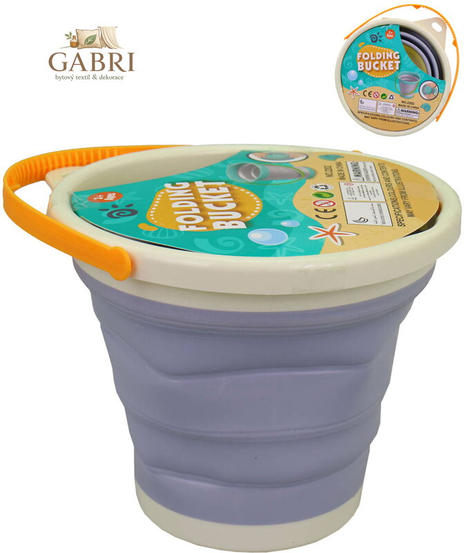 Kyblíček skládací plážový plastový kbelík na písek multifunkční