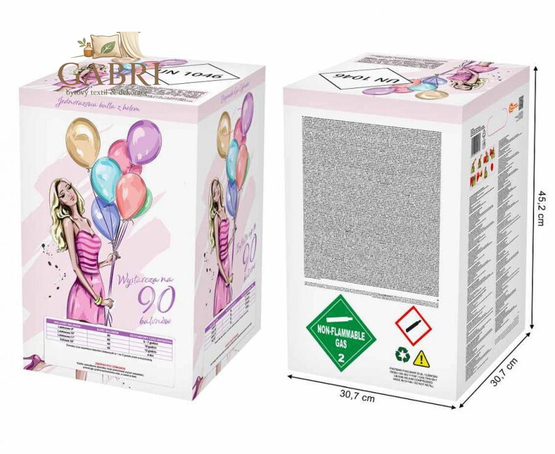 HELIUM na 90 balónků (o průměru 23 cm)