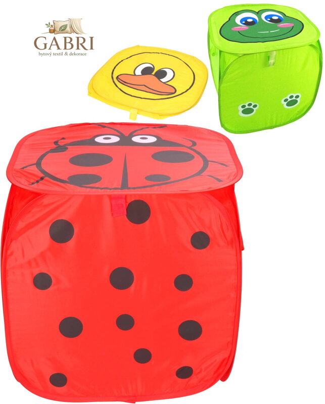 Krabice na hračky zvířátko 45x45cm skládací úložný box textilní 3 druhy