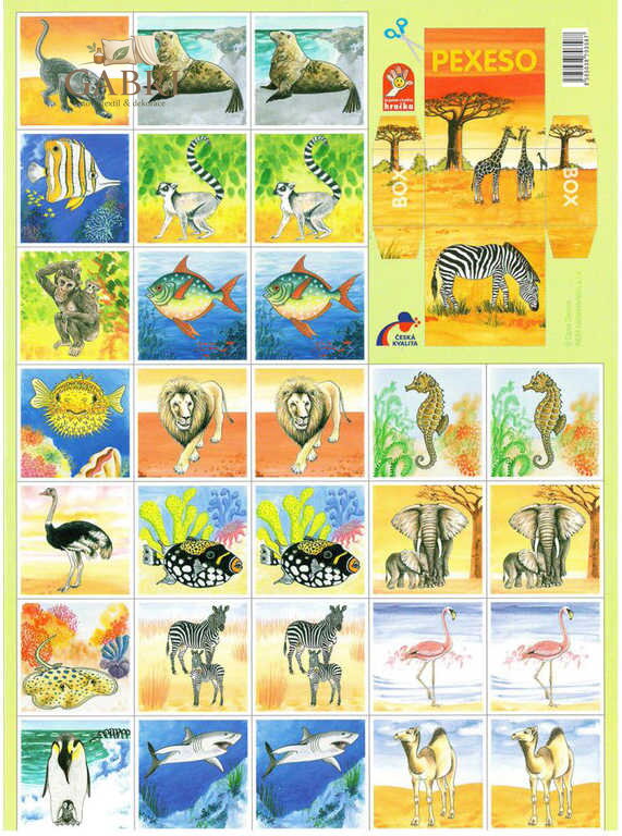AKIM Hra pexeso Svět zvířat 32 dvojic *SPOLEČENSKÉ HRY*