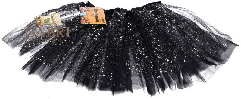 KARNEVAL Sukně tutu černá třpytivá 3 vrstvy *KOSTÝM*