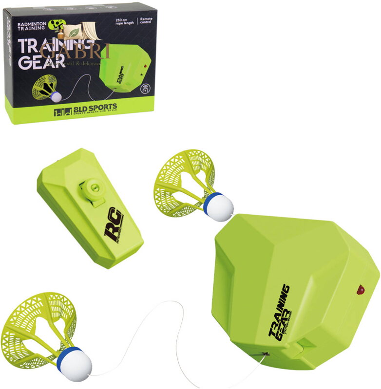 RC Badminton trenažér závěsný set se 2 košičky na baterie Světlo