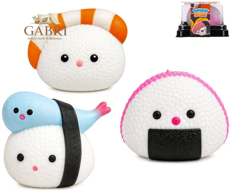 Squishy Sushi kamarádi set 3 mačkací antistresové Kawaii figurky