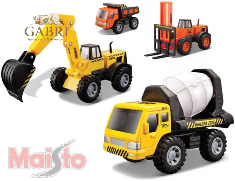 MAISTO Auto stavební  1:32-44 plast 4 druhy 2 barvy