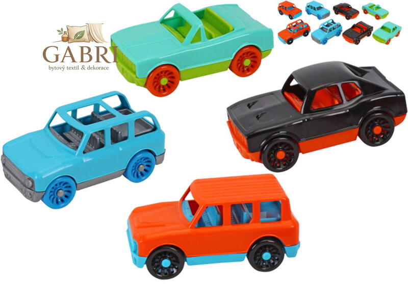 Autíčko baby barevné plastové volný chod 4 druhy 2 barvy