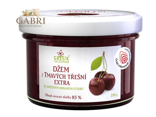 Grešík Džem z Tmavých třešní extra Se sníženým obsahem cukru 210 g