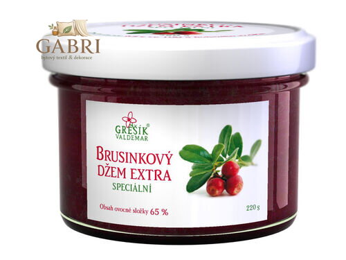 Grešík Brusinkový džem extra Méně sladký 220 g
