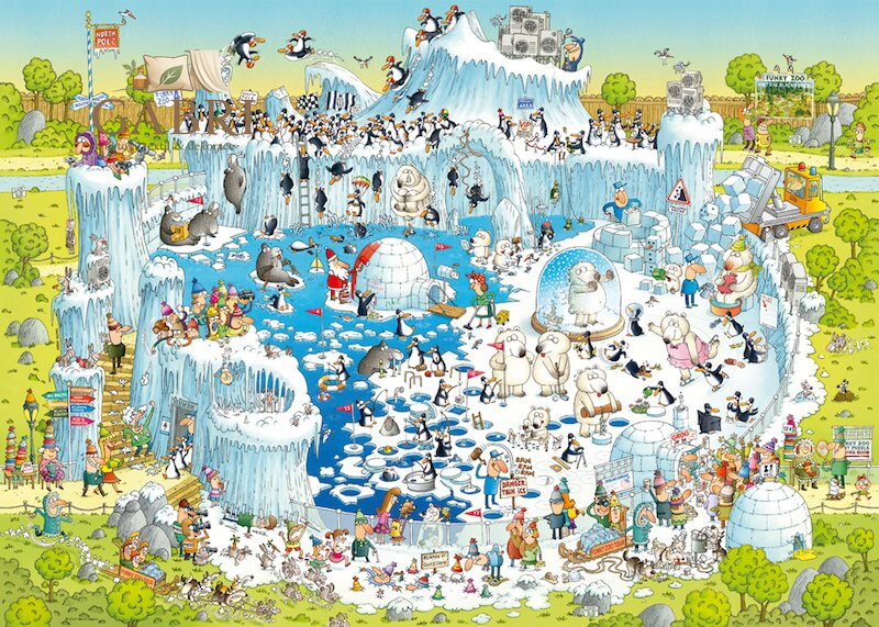 HEYE Puzzle Šílená ZOO: Polární expozice 1000 dílků