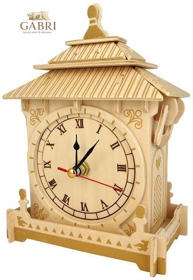 WOODEN TOY , WCK 3D puzzle Hodiny F002