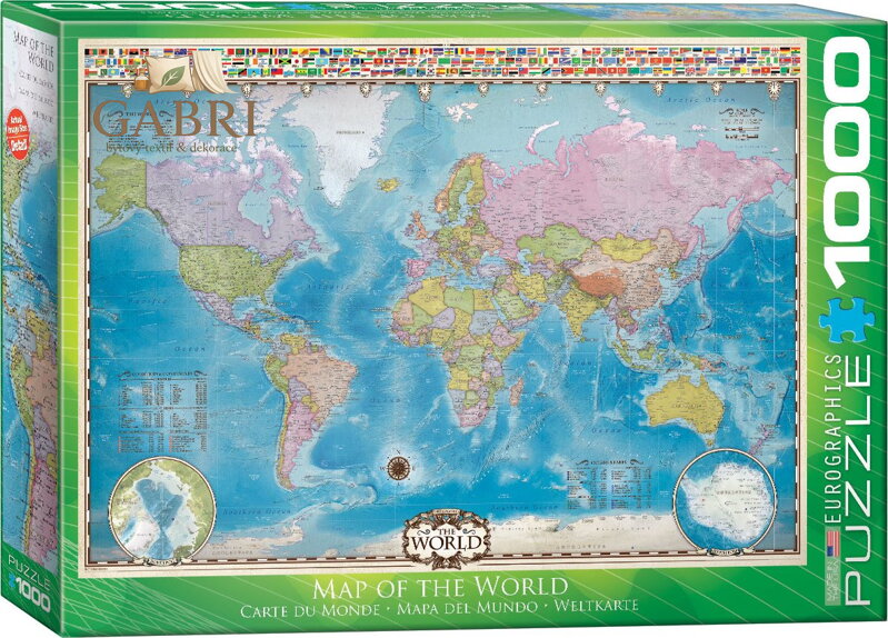 EUROGRAPHICS Puzzle Mapa světa 1000 dílků