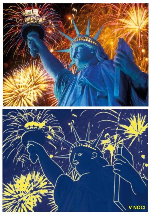 DINO Svítící puzzle Zářící socha Svobody 1000 dílků