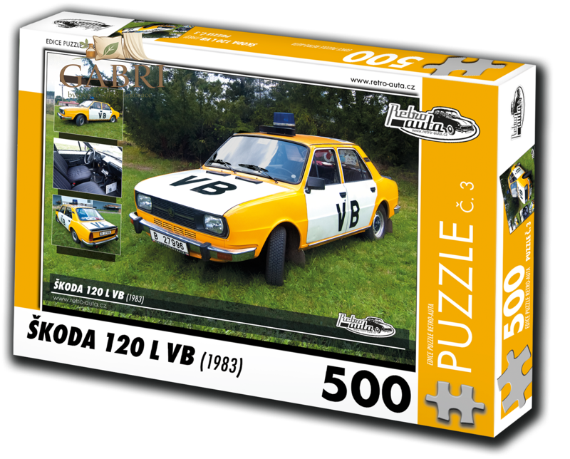 RETRO-AUTA Puzzle č. 3 Škoda 120 L VB (1983) 500 dílků