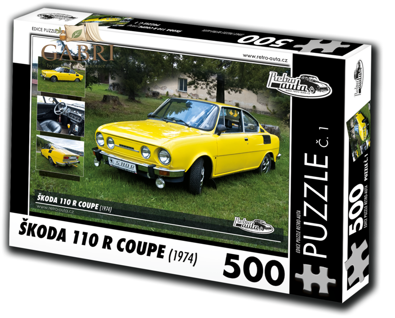 RETRO-AUTA Puzzle č. 1 Škoda 110 R Coupe (1974) 500 dílků