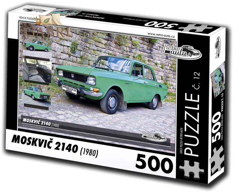 RETRO-AUTA Puzzle č. 12 Moskvič 2140 (1980) 500 dílků