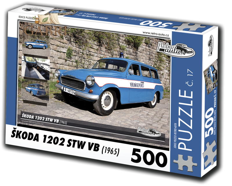 RETRO-AUTA Puzzle č. 17 Škoda 1202 STW VB (1965) 500 dílků