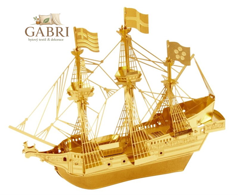 METAL EARTH 3D puzzle Loď Golden Hind (zlatá)