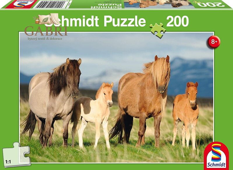 SCHMIDT Puzzle Koňská rodina 200 dílků