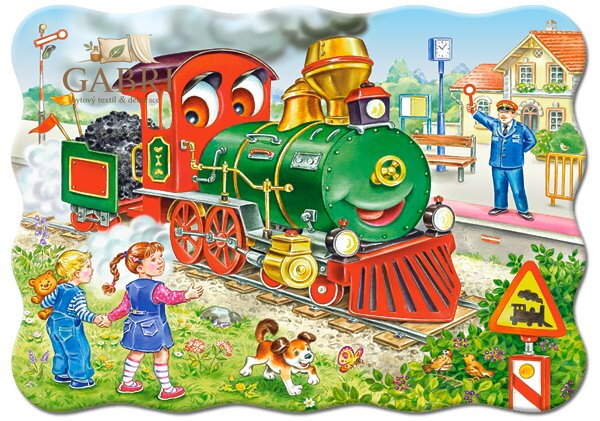 CASTORLAND Puzzle Zelená lokomotiva 30 dílků