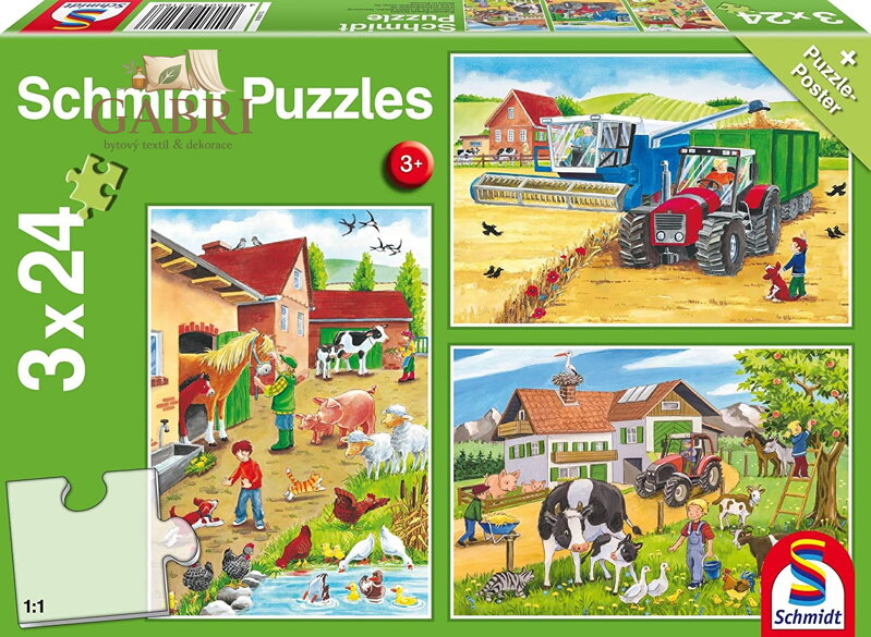 SCHMIDT Puzzle Na farmě 3x24 dílků